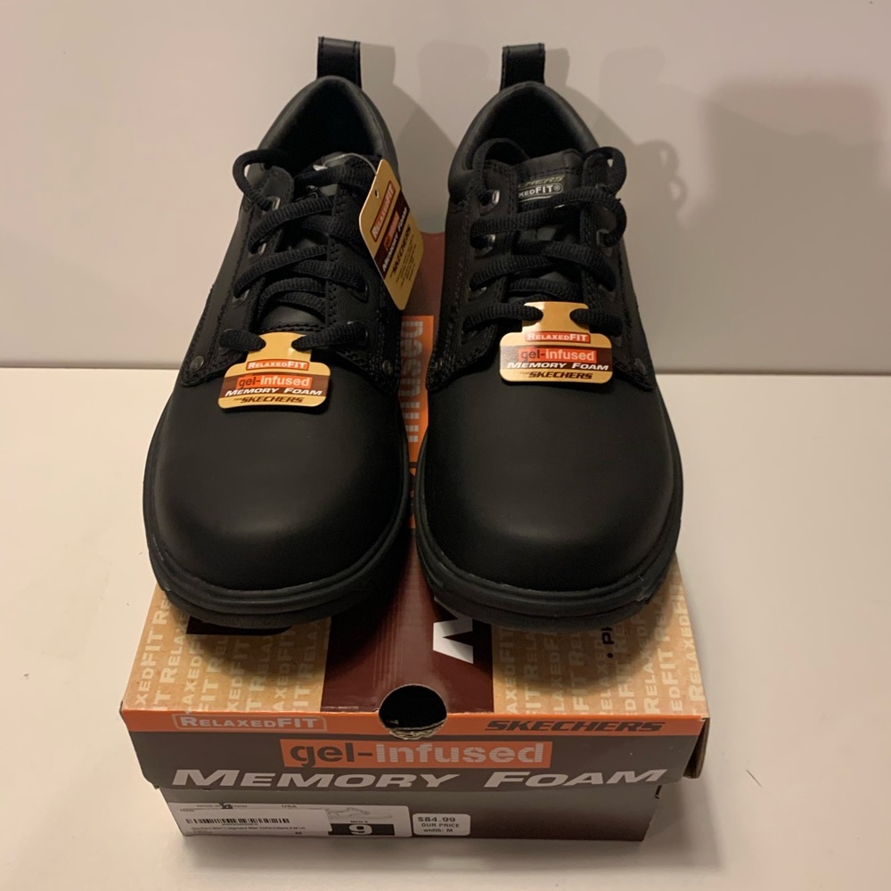 Sketchers Gel Memory Foam Mens Work Shoes Size 9
